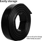 2.5" x 50 FT Pool Backwash Hose, Black Heavy Duty Reinforced PVC Lay Flat Water Discharge Hose for Swimming Pool Filter Pump,with 2 Clamp