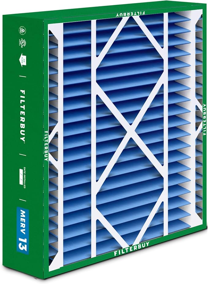 Filterbuy 20x21x5 Air Filter MERV 13 Optimal Smoke & Allergy Defense (3-Pack), Electrostatic Pleated HVAC AC Furnace Filters Replacement for Lennox and Electro-Air (Actual Size: 19.88 x 20.50 x 4.38)