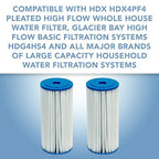 CFS – 10" x 4.5" 30 Micron Compatible Water Filters for HDX HDX4PF4 Pleated High Flow Whole House Filter, Reduces Sediment, 2-Pack
