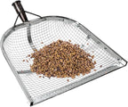 Leaking Soil Shovel Filter Stainless Steel Sieve 4mm/6mm/8mm/12mm Mesh Sifting Shovel for Sifting Corn Kernels Gardening Farm Chicken Coop and Goat Stall Multipurpose Dustpan (Sliver-4MM)