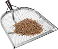 Leaking Soil Shovel Filter Stainless Steel Sieve 4mm/6mm/8mm/12mm Mesh Sifting Shovel for Sifting Corn Kernels Gardening Farm Chicken Coop and Goat Stall Multipurpose Dustpan (Sliver-6MM)