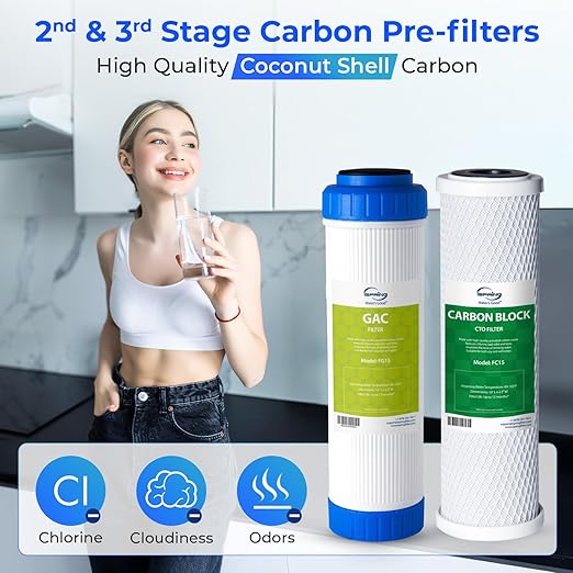 iSpring F7D 1-Year Reverse Osmosis Water Filter Replacement Cartridge Pack for 5-Stage De-ionization RO Water Filter Systems, Fits iSpring RCC1D & RCC1DP, 7 Count (Pack of 1)