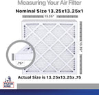 Filter King 13.25x13.25x1 Air Filter | 4-PACK | Carbon MERV 8 HVAC Pleated A/C Furnace Filters | MADE IN USA | Actual Size: 13.25 x 13.25 x .75"