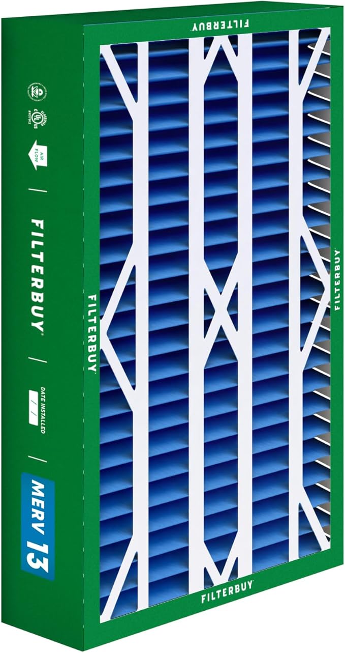 Filterbuy 16x26x5 Air Filter MERV 13 Optimal Smoke & Allergy Defense (3-Pack), Pleated HVAC AC Furnace Filters for Electro-Air, Emerson, White Rodgers, and More (Actual Size: 16.00 x 25.75 x 4.88)