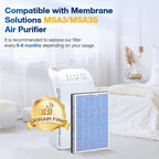 2 PACK MSA3/MSA3S HEPA Replacement Filter Compatible with Membrane Solutions MSA3 and MSA3S Device, 3-Stage HEPA Filter