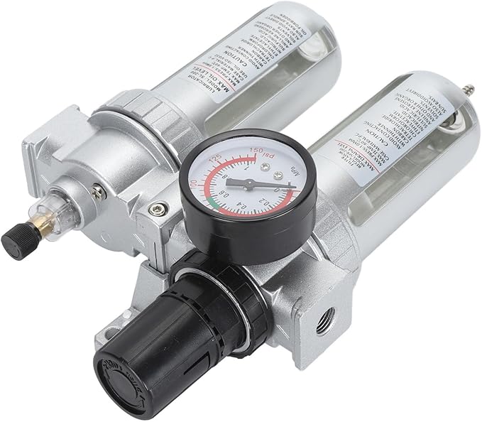 Compressed Air Line Filter, Aluminum Alloy Filter Back Fastening Design 5-60℃ Operating Temperature Range Oil Trap Separator for Teaching Laboratory