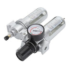 Air Filter Pressure Regulator 1/4 Inch, Compressed Air Line Filter with Dial Gauge, Aluminum Alloy and PC Oil Water Separator for Pneumatic Tools Airbrushing