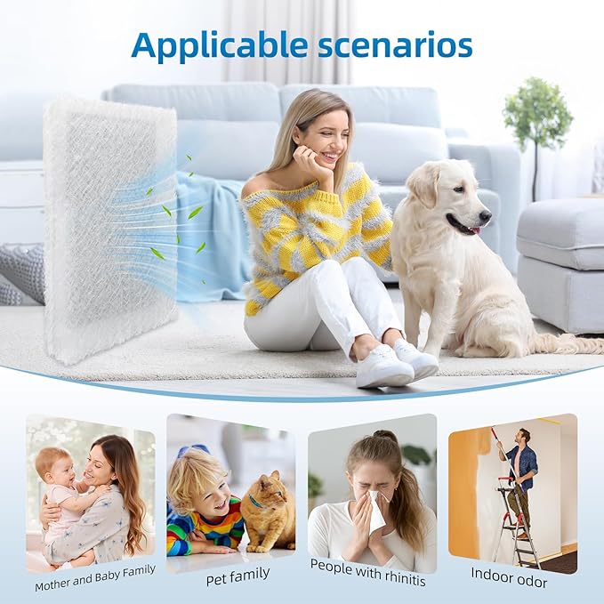 20x25 Replacement Filter Pads Compatible with Dynamic Air Cleaner 20x25,Electrostatic Fiberglass Activated Carbon White (3 Pack)