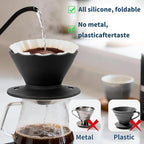 MERMOO YILAN Collapsible Coffee Dripper, Silicone Pour Over Coffee Filter Holder - Portable Reusable Foldable Coffee Maker Cone for 1~2 Cups, Travel, Camping, Gift (Green)