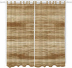 Light Brown Wood Grain Living Room Curtains 96 Inch Length, Window Curtains Tab Top, Western Farmhouse Barn Door Light Filtering Window Treatments Drapes 52"x96" 2 Panel