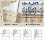 Western Horse Swag Valances for Windows, Farmhouse Wooden Grain Vintage Cowboy Barn Door Rod Pocket Kitchen Curtains Valance, Small Window Curtains Swag for Cafe Living Room, 2 Panels, 36x36 inch