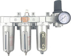 3/4" NPT HEAVY DUTY Industrial Grade 4 Stages Filter Coalescing Desiccant Dryer Regulator System For Compressed Air Lines, Metal Bowls, Great For Paint Spray And Plasma Cutter (MANUAL DRAIN)