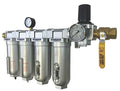 1/2" NPT Industrial (5-Stage) Moisture Removing Particulate Filter and Oil Removing Coalescing Filter and Two Desiccant Air Dryers and Air Pressure Regulator