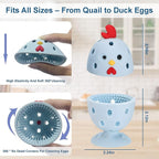 Egg Washer for Fresh Eggs, Egg Scrubber for Fresh Eggs, 2 Reusable Silicone Chicken Shaped Scrubs, Chicken Egg Cleaner, Eggshell Cleaner for Poultry Farm, Housewife Tools Vegetable Processing (Blue)