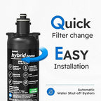 Pureal Hybrid Home PPU-1000D Under Sink Water Filter System with Faucet, 10K Gallons, NSF/ANSI 42&372, Mineral Sediment Carbon Block KDF Polyphosphate Filter for Scale & Lead & Chlorine