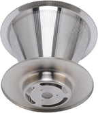 SIXRUN Portable Stainless Steel Cone Coffee Filter, Optimal Extraction for Travel, Business and Camping with 300 Mesh Filtering Capacity