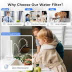 iSpring CKC1 Countertop Drinking Water Filtration System with Carbon Filter 2.5" x 10", White
