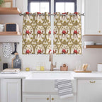 2 Panel Kitchen Cafe Curtains, Camels Palm Trees Sunlight Filtering Nature Air Through, Home Decor Window Covering Tier Curtains for Bedroom Living Room Desert Date Coconut Trees Leaves Cords Beige