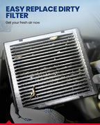 KAX Cabin Air Filter, CF11672 Replacement for Mazda 3 2010 2011 2012 2013, w/Activated Carbon Passenger Compartment Air Filter, Filter Up Dust Pollen