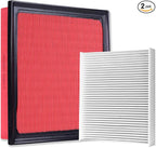 Engine Cabin Air Filter Kit Compatible with 2019-2024 RAV4 (NOT HYBRID), 2018-2024 Camry (NOT HYBRID), 2020-2025 Highlander (NOT HYBRID), Replaces 17801-25020, 87139-58010, Efficient Purification