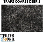 Black Coarse Filter Media, 1.25" Thick, 12" x 12" Pads, 6 Pack, Perfect for Aquariums, Ponds or Water Gardens, Made in USA