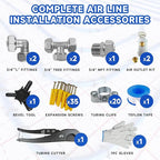 Compressed Air Line Kit, 3/4" x 50‘&120’&200‘&300‘ HDPE-Aluminum-HDPE Piping, Air Line Hose, Air Hose Kit with Air Compressor Accessories and Airline Tubing