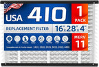 410 Replacement Air Filter, Nominal Size: 16x25x4, Actual Size: 16.04"x27.91"x3.91" HVAC Furnace Filter, Compatible with AprilAire Models 1410, 1610, 2410, 2416, 3410, 4400, MERV 11, 1 Pack