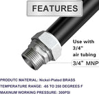 Jingzan Straight Air Piping Fitting, 3/4"Piping x 3/4"Male NPT Adapter, Brass-Nickel Plated Fittings for Garage Shop Compressed Air Line Piping System (2 PACK)