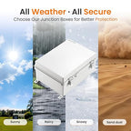 QILIPSU Waterproof Junction Box IP67 Outdoor Plastic Electrical Project Enclosure Weatherproof with Mounting Plate, Wall Brackets, Hinged Grey Cover 14.8"x10.8"x6.1"