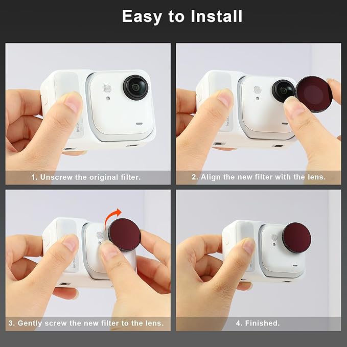 Haoge Filters Set for Insta360 GO Ultra,Includes CPL,ND8,UV,and Screen Protector,Multi-Coated Optical Glass,Filter kit Vlog Video Accessory