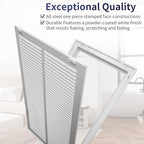 14"W x 24"H [Duct Opening Size] Steel Return Air Filter Grille - Removable Face/Door for 1 inch Filters -HVAC Vent Cover Grill - White [Outer Dimensions: 16 5/8"W X 26 5/8"H]