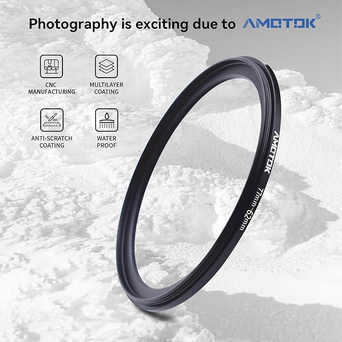 77mm Lens to 62mm Camera Lens Adapter,77mm to 62mm Filter Step-Down Ring Adapter Ring,Compatible All 62mm Filter Accessory
