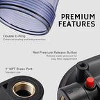 Airthereal Whole House Water Filter Housing, 20" x 4.5" Sediment Carbon Cartridge Universal Housing, Pre-Filtration System for Well and City Water with 1" NPT Port and Include 1-Pack PP Filter