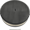14 x 3 Inch Round Black Air Cleaner Kit Fully Finned Top with Flat Style Base Compatible with Chevy Ford GM