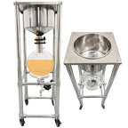 10L Vacuum Filtration System, Negative Pressure Suction Filter with Stainless Steel Buchner Funnel & Glass Filter Flask, Discharge Valve & Brake Casters, for Lab Chemical Industrial Use