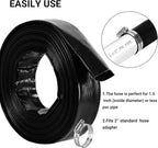 2" x 50 FT Pool Backwash Hose, Black Heavy Duty Reinforced PVC Lay Flat Water Discharge Hose for Swimming Pool Filter Pump,with 2 Clamp
