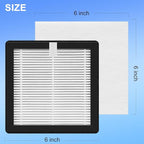 (6”× 6”) H13 Replacement Filter Compatible with KOONE & M-T Solder Fume Extractor,Smoke Purifier, Laser Engraving System Replacement Filter 3x Hepa, 6x Per Filters
