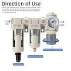 Air Pressure Regulator,Air Moisture Filter 3/4 NPT,Air Compressor Water Separator(0-150PSI), Manual-Automatic Integrated-Double Air Filters