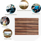 Western Barn Door Magnetic Double Layer Car Window Shades,Side Window Curtains for Blackout/Breathable Mesh View,Country Farmhouses Wooden Grain Brown Heat Protection Privacy Sun Shades 26x20in 1pcs