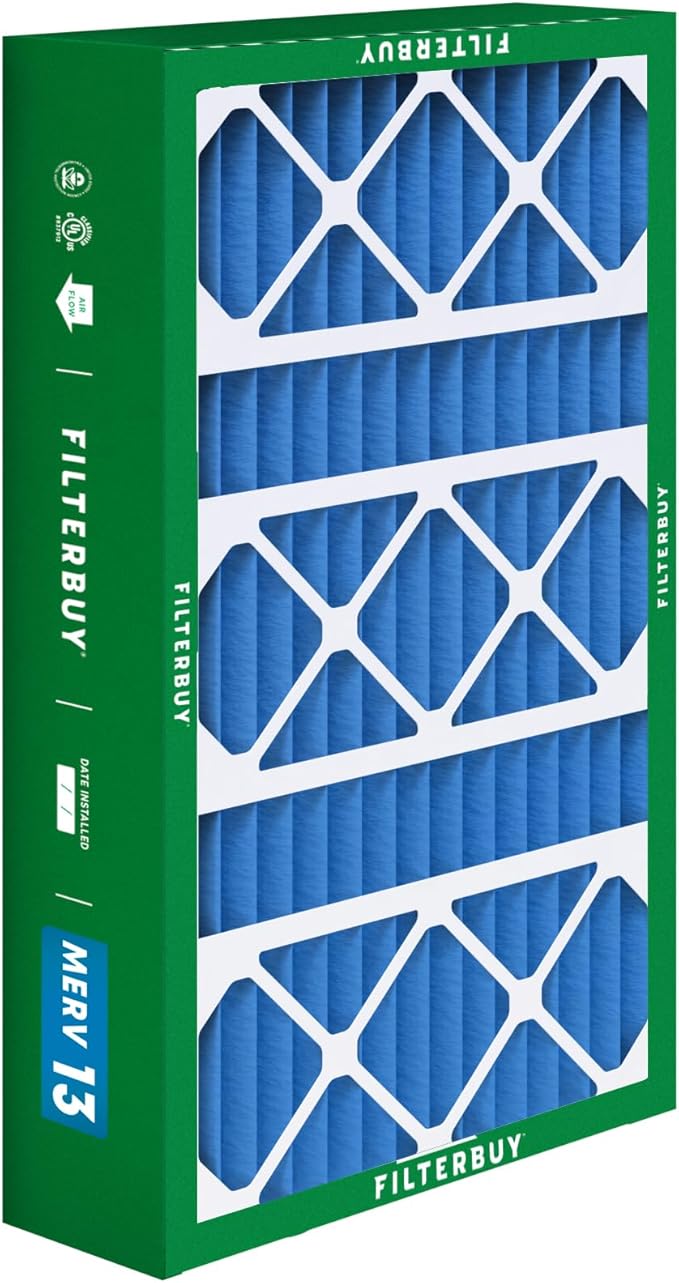 Filterbuy 17x26x4 Air Filter MERV 13 Optimal Smoke & Allergy Defense (1-Pack), Electrostatic Pleated HVAC AC Furnace Filters Replacement for Lennox (Actual Size: 16.56 x 25.94 x 4.13)