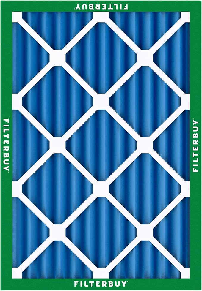 Filterbuy 20x22x2 Air Filter MERV 13 Optimal Smoke & Allergy Defense (3-Pack), Electrostatic Pleated HVAC AC Furnace Filters Replacement, Made in USA (Actual Size: 19.50 x 21.50 x 1.75)