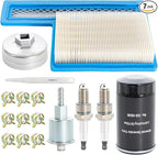 Tune Up Kit for Onan RV QG 5500 7000 Generator Marquis Gold Platinum EF/HGJAA/HGJAB/HGJA, with 149-2341 Fuel Filter, 140-3116 Air Filter, 122-0836 Oil Filter & Wrench, 167-1638 Spark Plug & Gap Tool