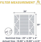 MervKing 20x20x4 Air Filter Actual Size: 19.88" x 19.88" x 4.31" MERV 8 MPR 600-700 | MADE IN USA | 1-Pack | Pleated HVAC AC Furnace Replacement
