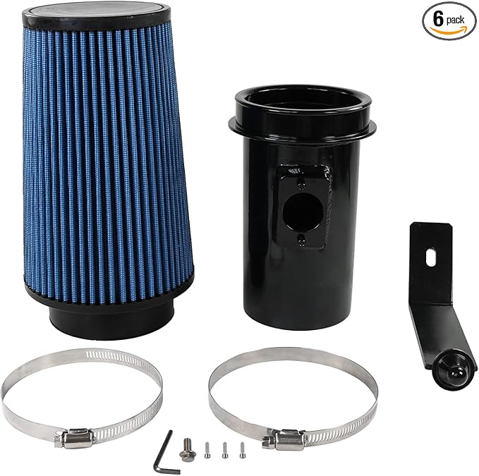 Cold Air Intake Kit 6.4 Diesel Filter System Air Intake Pipe with Oiled Filter Replacement for 2008-2010 Ford F-250 F-350 F-450 Super Duty Power stroke Diesel Engine 6.4L