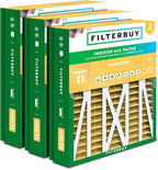 Filterbuy 21x21.5x5 Air Filter MERV 11 Superior Pet & Allergy Defense (3-Pack), Pleated HVAC AC Furnace Filters for Trane Perfect Fit & American Standard (Actual Size: 20.00 x 21.09 x 4.97)
