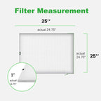 Reair 25x25x1 Extra Replacement Filter without Frame, Washable and Reusable Air Filter 25x25x1 for AC HVAC Furnace, MERV 8 Air Filters Machine Washable, AC Furnace Air Filter without Frame