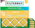 Filterbuy 16x16x1 Air Filter MERV 11 Superior Pet & Allergy Defense (5-Pack), Electrostatic Pleated HVAC AC Furnace Filters Replacement, Made in USA (Actual Size: 15.75 x 15.75 x 0.75)