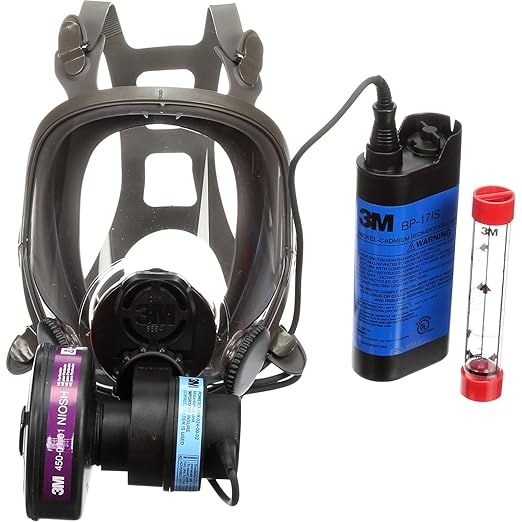3M Powerflow Powered Air Purifying Respirator Kit 6800PF, Face-Mounted, Medium, Protection Against Dust, Mist, Fumes, Lead, Mold, Asbestos, Radionuclides, Radon Daughters