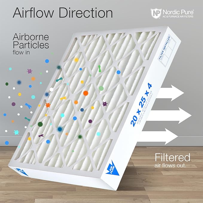 Nordic Pure 16x24x4 (Actual Size: 15 3/8 x 23 3/8 x 3 5/8) Pleated Air Filters MERV 15 Plus Carbon 6 Pack