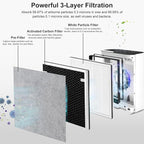 Vital 100 Replacement Filter Compatible with Levoit Vital 100 Air Purifier, 3-in-1 Replacement Filter and High-Efficiency Activated Carbon Filters, Part Number Vital 100-RF, 4 Pack.